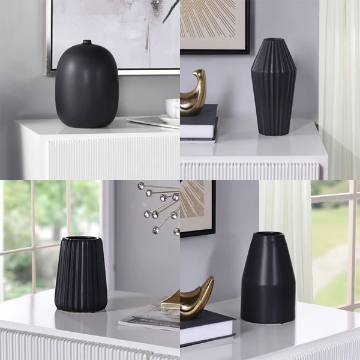 Picture of DANN FOLEY BLACK CERAMIC VASES 
