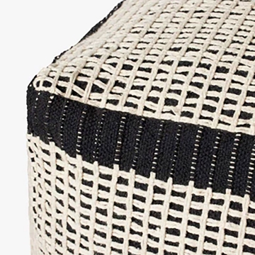 Picture of BLACK/IVORY 18X18 POUF
