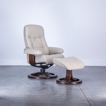 Picture of MULDAL (R QS) SMALL RECLINER WITH OTTOMAN IN DOVE