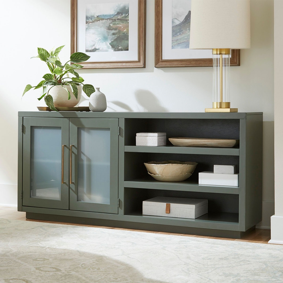 Picture of PERRY 65" CONSOLE WITH 2 DOOR IN GREEN