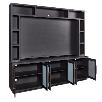 Picture of PERRY 97" BLACK 2PC ENT WALL