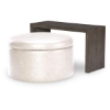 Picture of LUNA ROUND STORAGE OTTOMAN W/ SLIVER TOP