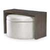 Picture of LUNA ROUND STORAGE OTTOMAN W/ SLIVER TOP