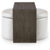 Picture of LUNA ROUND STORAGE OTTOMAN W/ SLIVER TOP