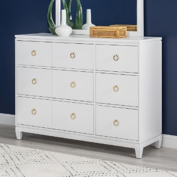 Picture of SUMMERLAND WHITE 6DR TALL DRESSER
