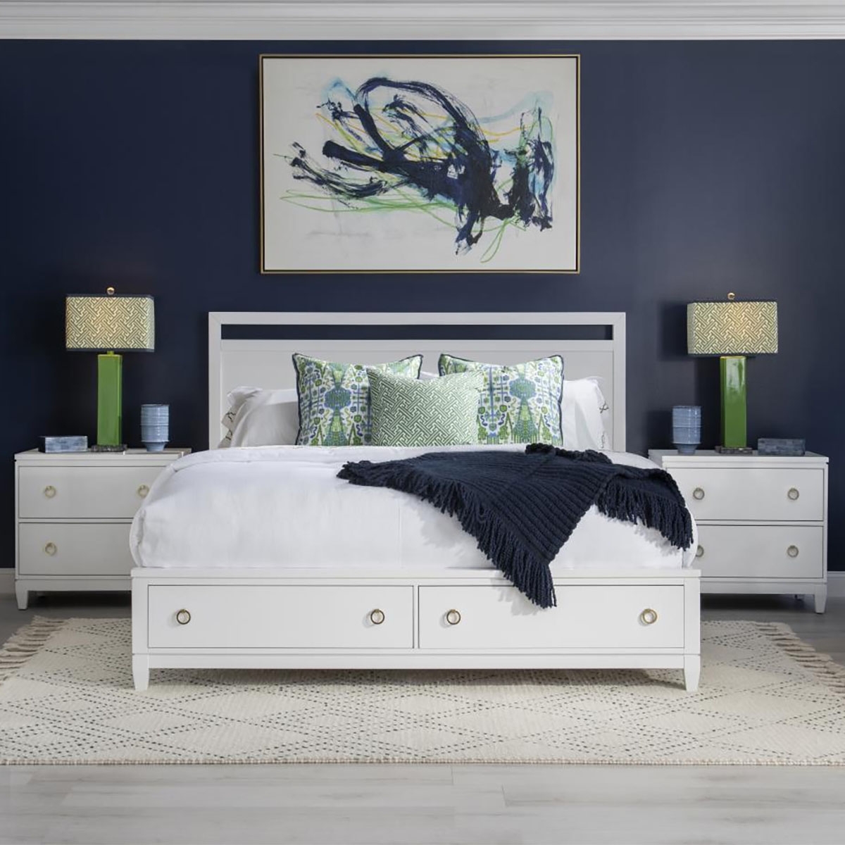 Picture of SUMMERLAND WHITE PANEL KING W/ STORAGE