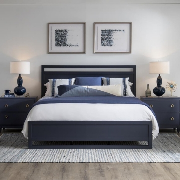 Picture of SUMMERLAND BLUE QUEEN PANEL BED
