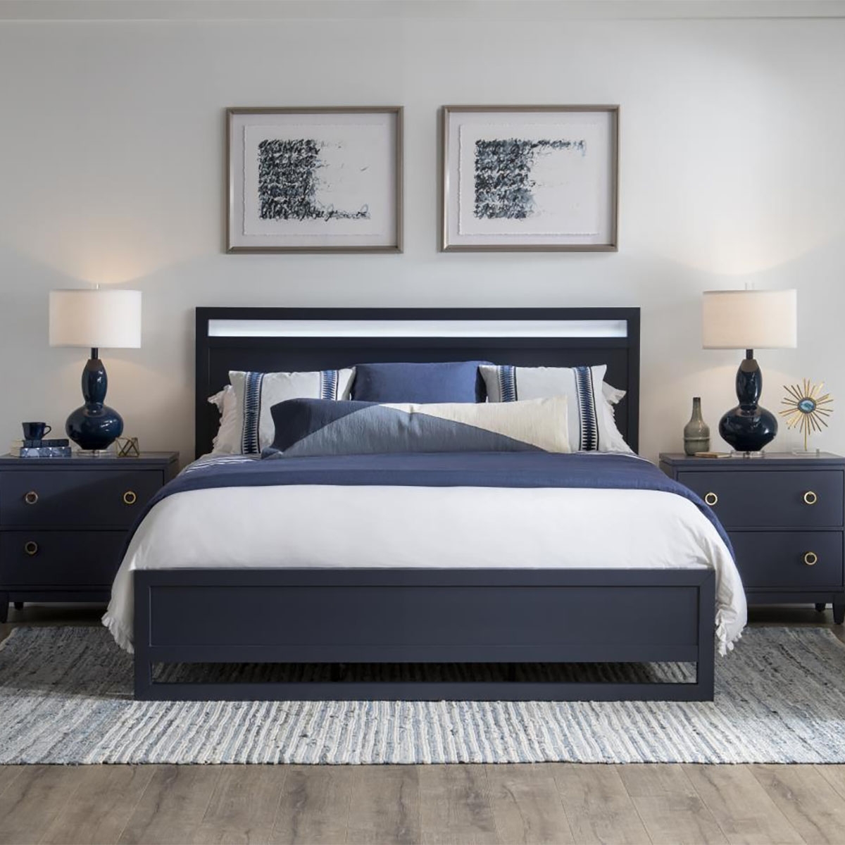 Picture of SUMMERLAND BLU KING PANEL BED