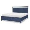Picture of SUMMERLAND BLUE QUEEN PANEL BED W STORAGE
