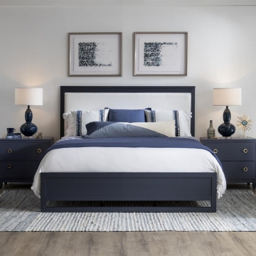 Picture of SUMMERLAND BLUE UPHOLSTERED QUEEN BED
