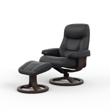 Picture of MULDAL R QS SMALL RECLINER W/ OTTOMAN IN NAVY