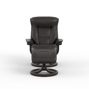 Picture of BERGEN R QS SM RECLINER & OTTOMAN HAVANA