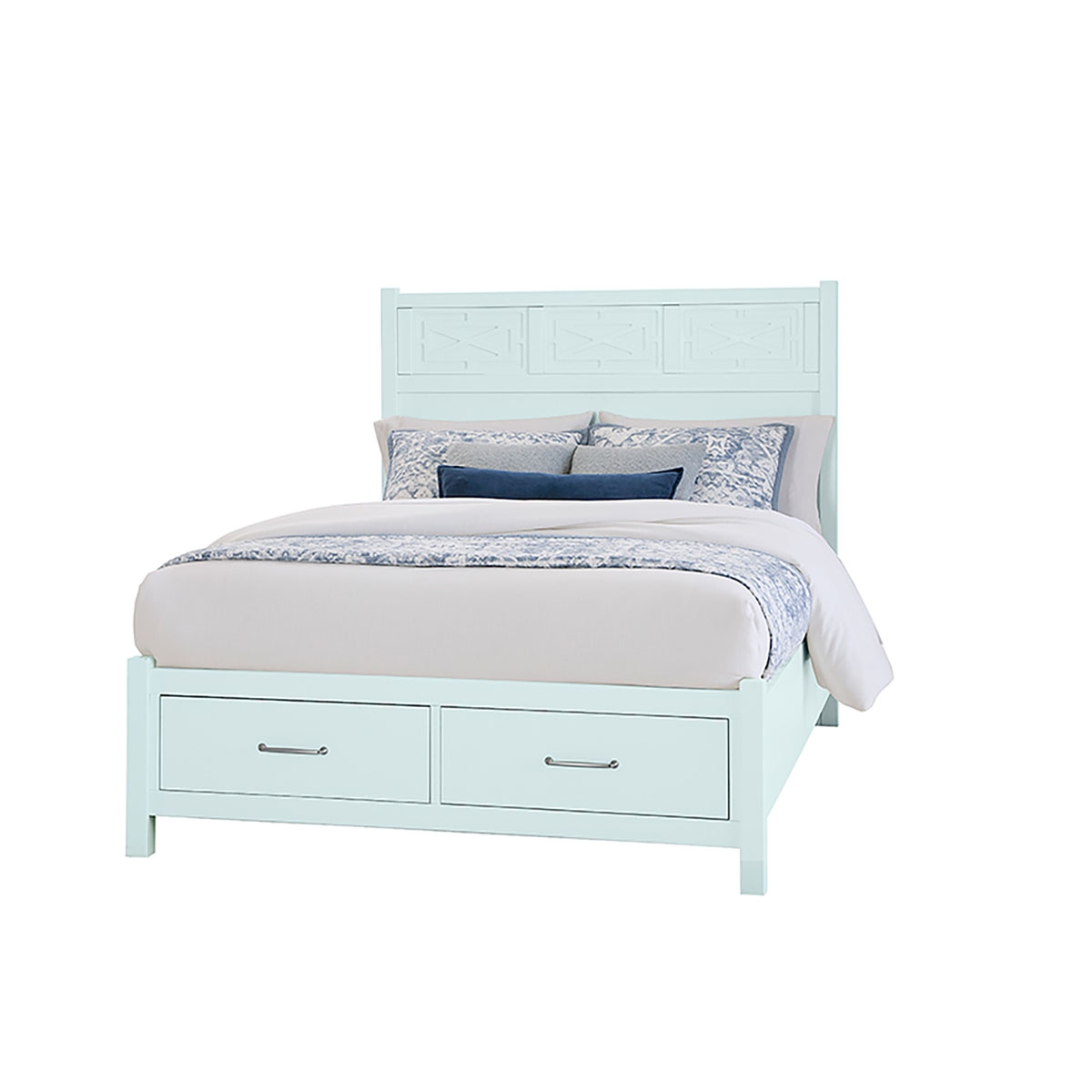 Picture of T&T FRETWORK KING STORAGE BED BLUE MAPLE
