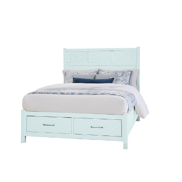Picture of T&T FRETWORK KING STORAGE BED BLUE MAPLE