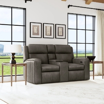 Picture of WYATT GUNMETAL LOVE CONSOLE W/ POWER HEADREST & LUMBAR