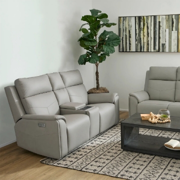 Picture of VERNON DOVE LOVESEAT W/ CONSOLE, POWER HEADREST, LUMBAR, HEAT & MASSAGE