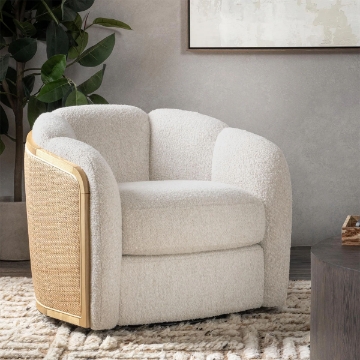 Picture of DAISY UPHOLSTERED SWIVEL CHAIR IN COASTAL SAND