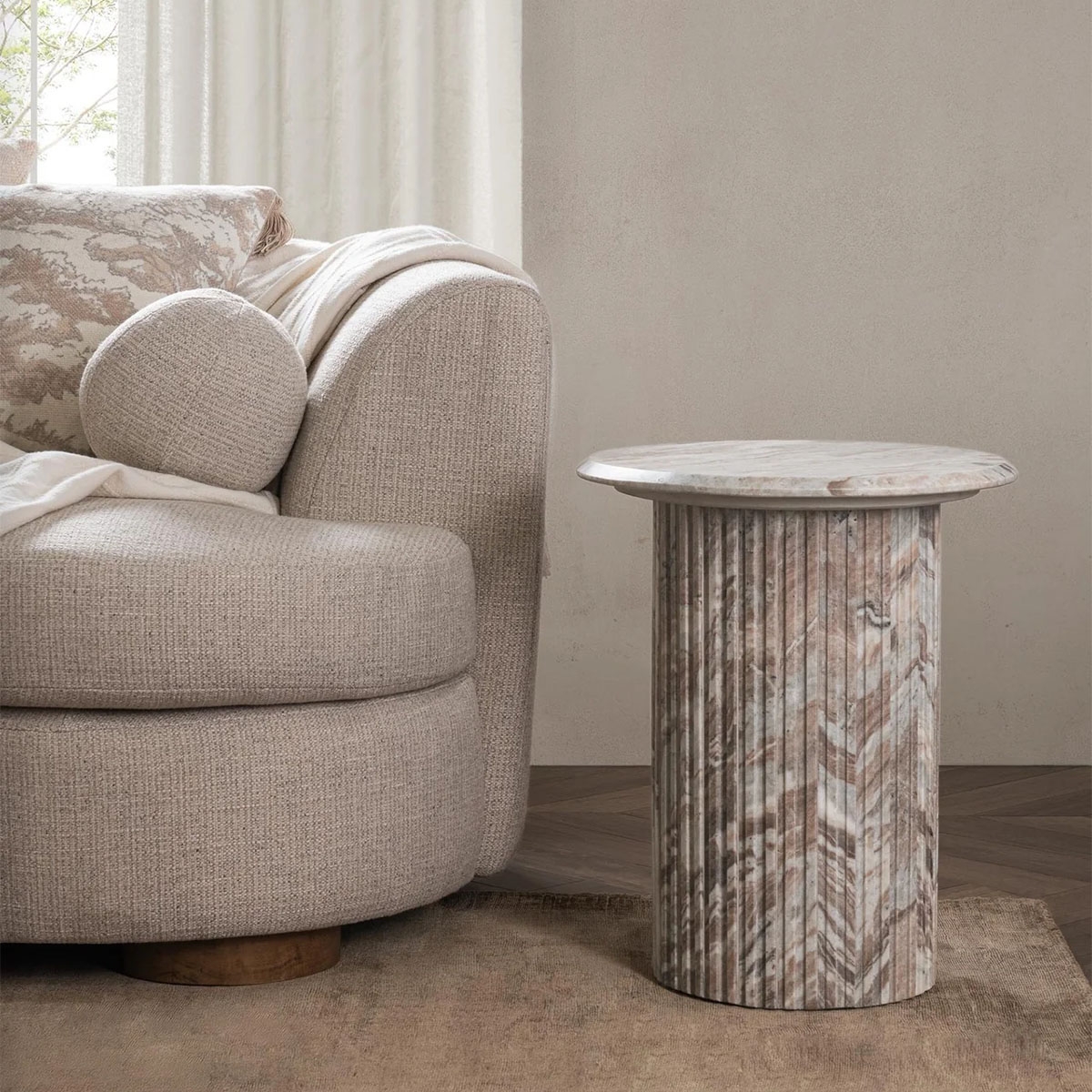 Picture of NORDENS MARBLE ROUND END TABLE