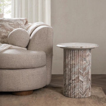 Picture of NORDENS MARBLE ROUND END TABLE