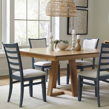 Picture of SOLON 54" MAPLE SQ SET W/BL CHAIRS
