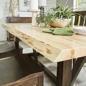 Picture of 84" LIVE EDGE MAPLE 5PC DINING