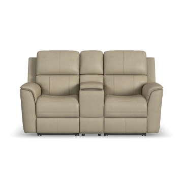 Picture of HENRY BEIGE CONSOLE LOVESEAT W/PHR/LUMB