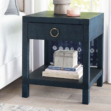 Picture of VENTURA BLUE RAFFIA END/BEDSIDE TABLE