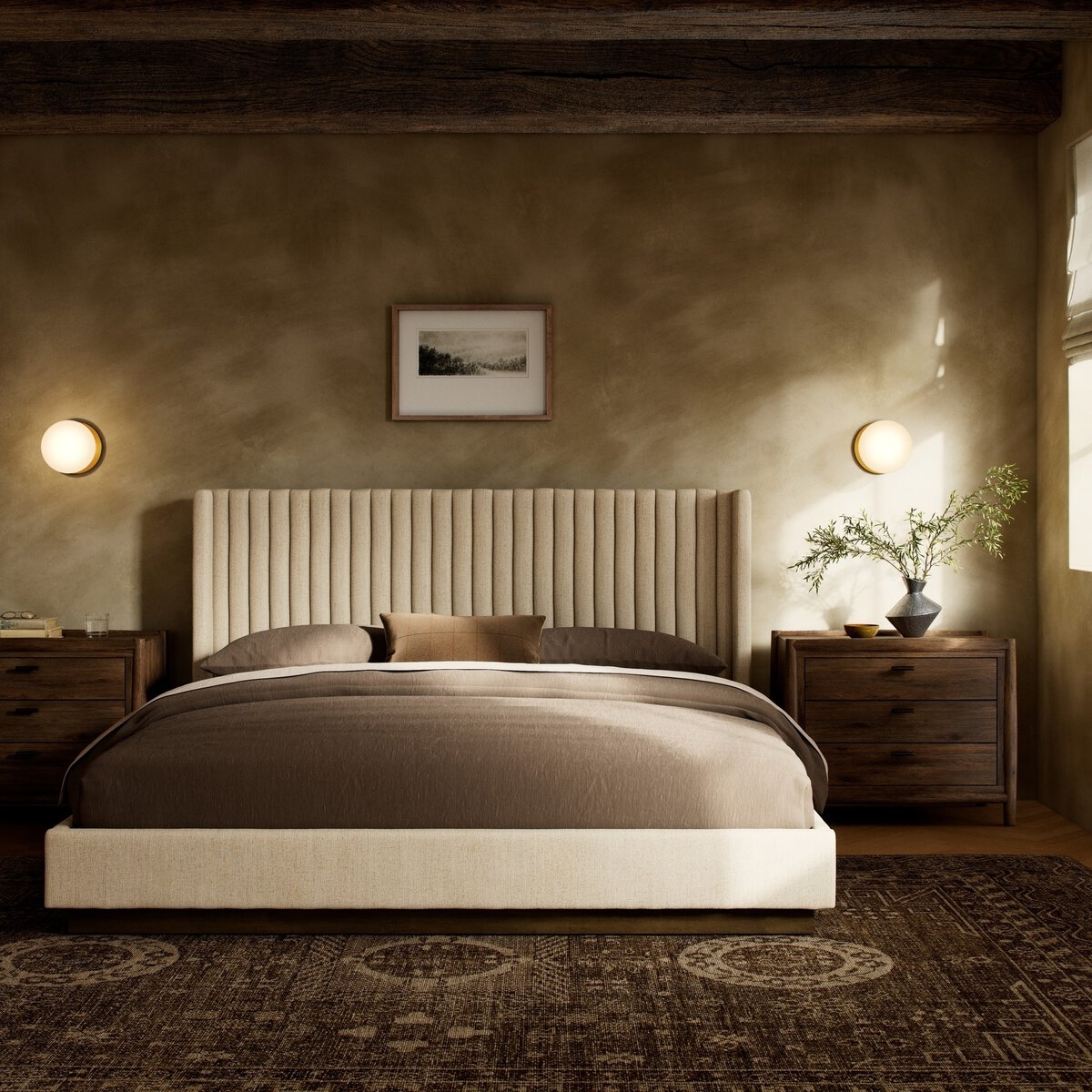 Picture of MONTGOMERY KING BED IN THAMES CREAM