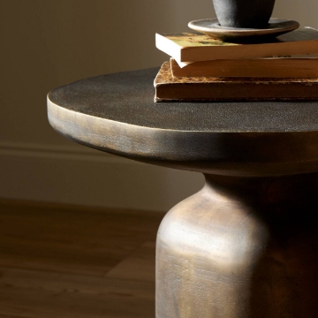 Picture of ODESSA END TABLE IN AGED BRASS