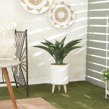 Picture of 32" FOLIAGE IN WHITE PLANTER STAND