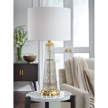 Picture of BAKERSBORO GOLD ACCENT GLASS TABLE LAMP