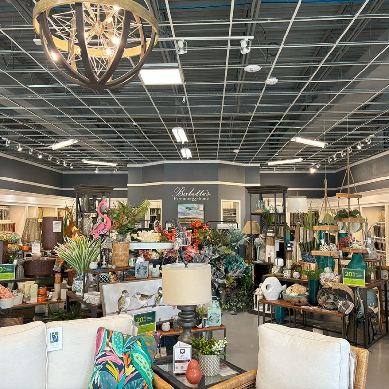 Interior of Babette's Furniture in The Villafes, Florida showing a wide variety of home furnishings.