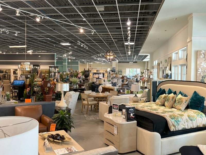 Babette's Furniture in The Village of Brownwood, Beautiful Showroom pictur ein the living room section.