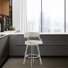 Picture of SATURN CREAM LEATHER & STEEL SWIVEL COUNTER STOOL