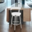 Picture of BRYANT FAUX WHITE LEATHER & STEEL COUNTER STOOL
