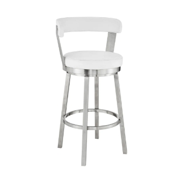 Picture of BRYANT FAUX WHITE LEATHER & STEEL COUNTER STOOL