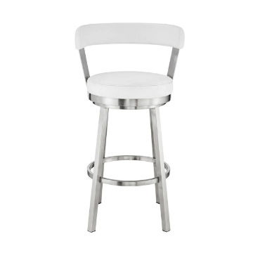 Picture of BRYANT FAUX WHITE LEATHER & STEEL BAR STOOL