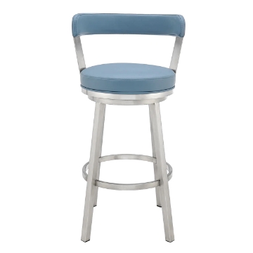 Picture of BRYANT BLUE LEATHER & STEEL BAR STOOL