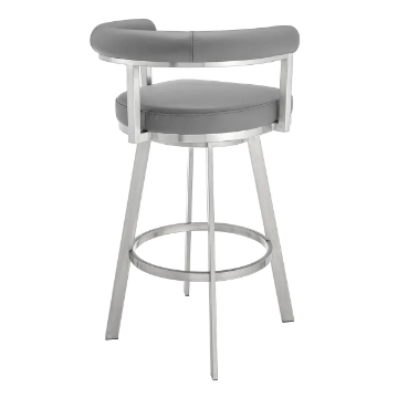 Picture of MAGNOLIA GREY LEATHER & STEEL BAR STOOL