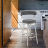 Picture of BRYANT FAUX GREY LEATHER & STEEL COUNTER STOOL