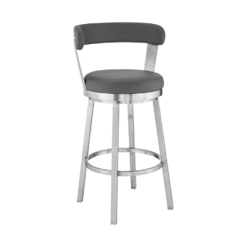 Picture of BRYANT FAUX GREY LEATHER & STEEL COUNTER STOOL