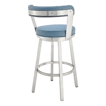 Picture of BRYANT BLUE LEATHER & STEEL COUNTER STOOL