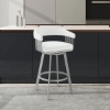 Picture of CHELSEA WHITE LEATHER & STEEL COUNTER STOOL