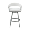Picture of CHELSEA WHITE LEATHER & STEEL COUNTER STOOL