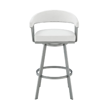Picture of CHELSEA WHITE LEATHER & STEEL COUNTER STOOL