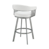 Picture of CHELSEA WHITE LEATHER & STEEL COUNTER STOOL