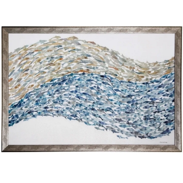 Picture of SCHOOLS COLLIDE FISH ART