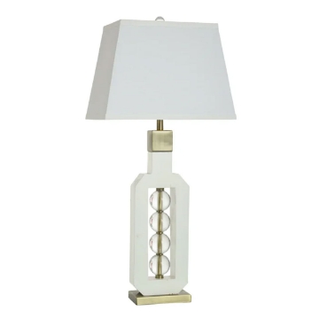 Picture of WILMA WHT/GOLD GEO MODERN LAMP