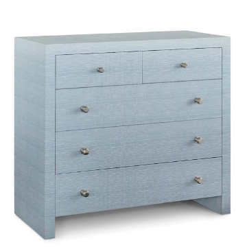 Picture of NEWBURY BLUE RAFFIA 5 DRAWER CHEST