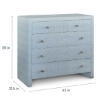 Picture of NEWBURY BLUE RAFFIA 5 DRAWER CHEST